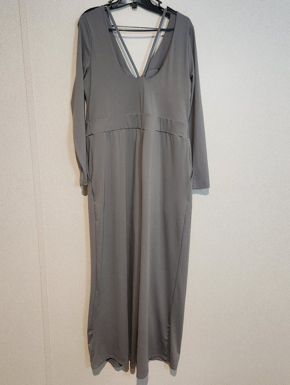 Halara Womens V Neck Backless Long Sleeve Wide Leg Jumpsuit Xtra Large - Picture 8 of 11